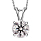 Moissanite Pendant with Chain (Size 20) in Platinum Overlay Sterling Silver  1.100  Ct.