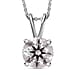 Moissanite Solitaire Pendant with Chain (Size 20) in Platinum Overlay Sterling Silver 1.10 Ct.