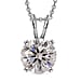 Moissanite Solitaire Pendant with Necklace (Size 20) in Platinum Overlay Sterling Silver 2.00 Ct.
