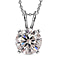 Moissanite Solitaire Pendant with Chain (Size 20) in 18K Rose Gold Vermeil Plated Sterling Silver 2.00 Ct.
