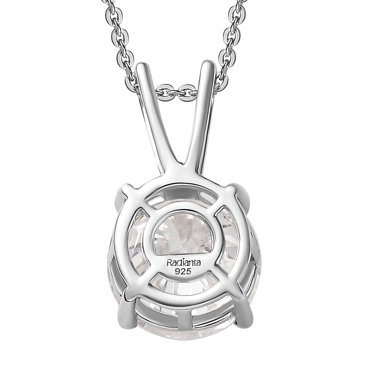 Moissanite Solitaire Pendant with Necklace (Size 20) in Platinum Overlay Sterling Silver 2.00 Ct. Moissanite Solitaire Pendant with Necklace (Size 20) in Platinum Overlay Sterling Silver 2.00 Ct.