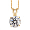 Moissanite Solitaire Pendant with Chain (Size 20) in 18K Rose Gold Vermeil Plated Sterling Silver 2.00 Ct.