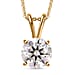 Moissanite Solitaire Pendant with Chain (Size 20) in Platinum Overlay Sterling Silver 1.10 Ct.