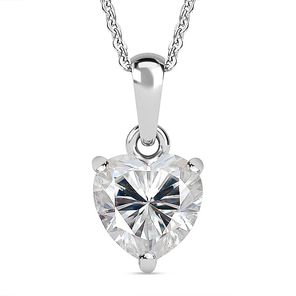 V3 Jewelry Sterling Silver with Moissanite Solitaire Pendant