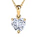 Moissanite Solitaire Pendant with Chain (Size 20) in Platinum Overlay Sterling Silver 1.81 Ct.