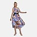 Tamsy Printed Umbrella Dress with Set of 2 Elastic Belt