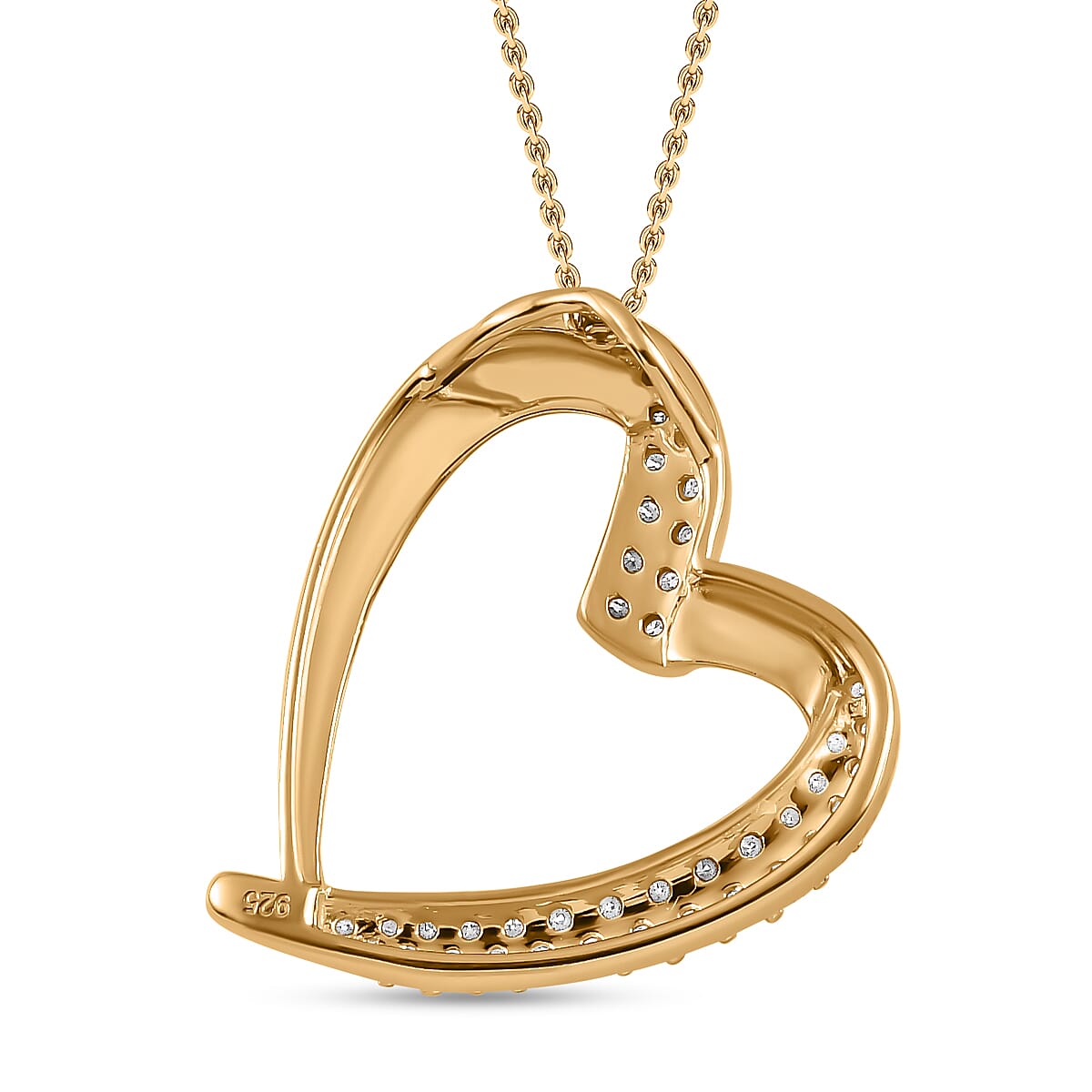 Moissanite Pendant with Chain (Size 20) in Vermeil YG Sterling Silver Moissanite Pendant with Chain (Size 20) in Vermeil YG Sterling Silver