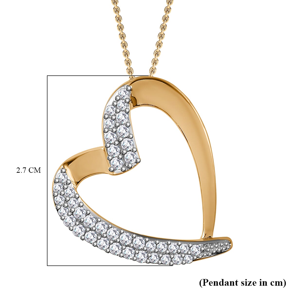 Moissanite Pendant with Chain (Size 20) in Vermeil YG Sterling Silver Moissanite Pendant with Chain (Size 20) in Vermeil YG Sterling Silver