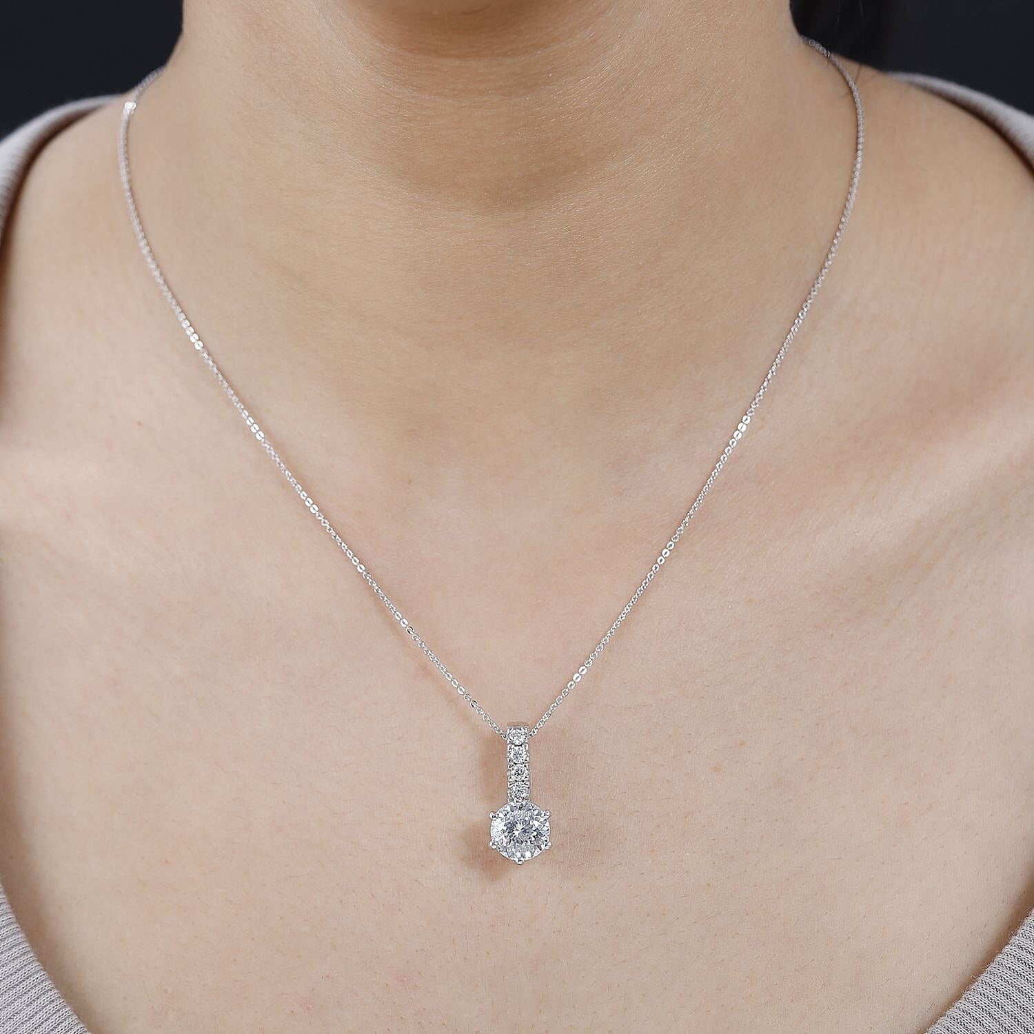 One Time Deal-Moissanite (120 Facets) Pendant with Chain (Size 20) in Platinum Overlay Sterling Silver 3.15 Ct