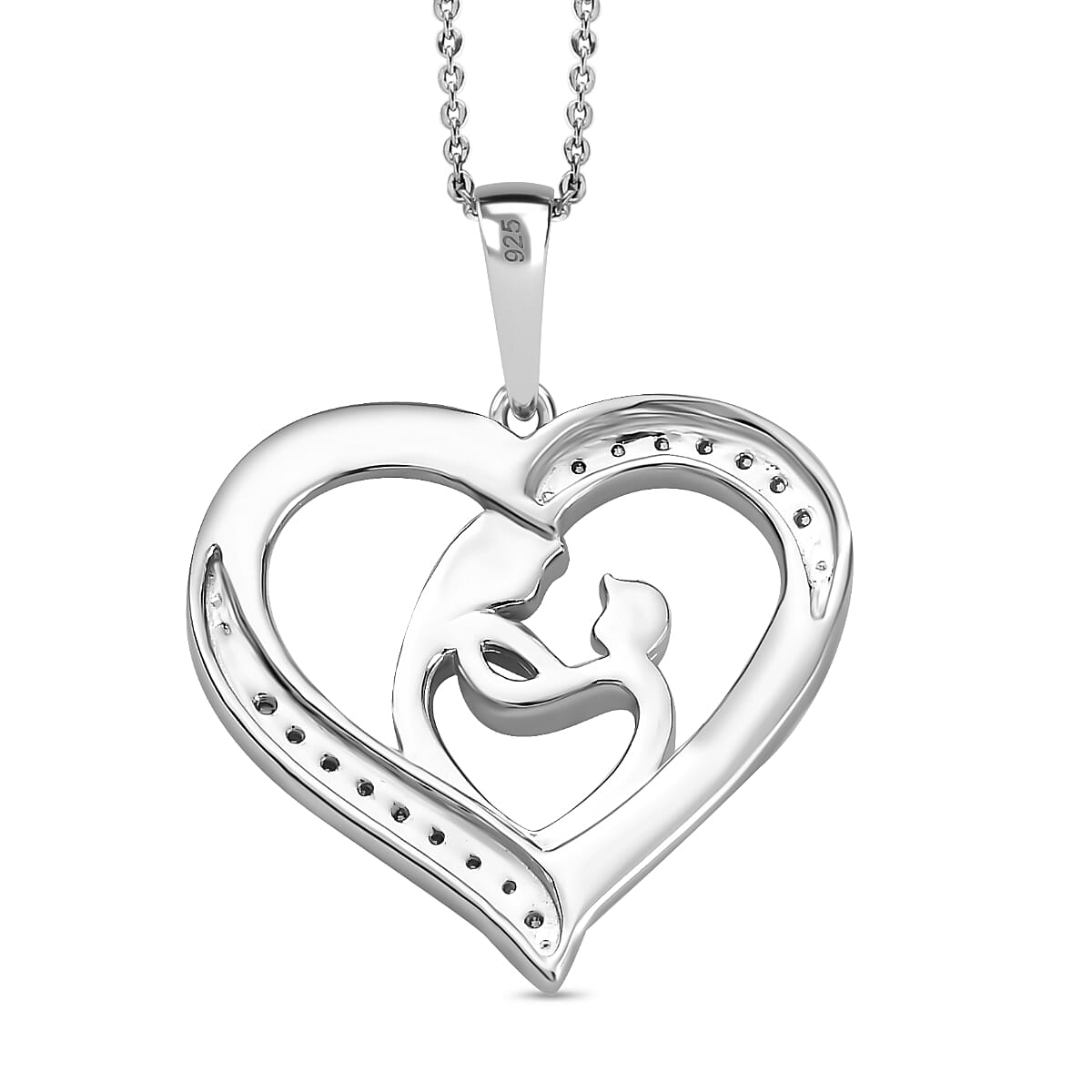 Moissanite Pendant with Chain (Size 20) in Platinum Overlay Sterling Silver Silver Wt. 6.4 Gms