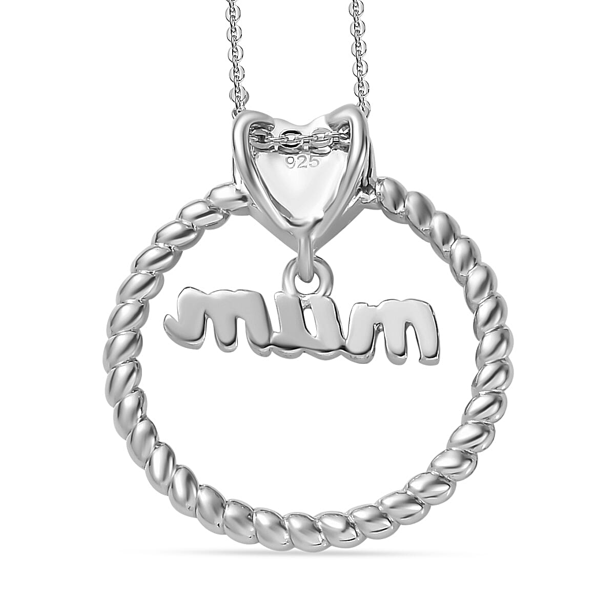 Pendant with Chain (Size 20) in Platinum Overlay Sterling Silver  Wt. 6.9 Gms