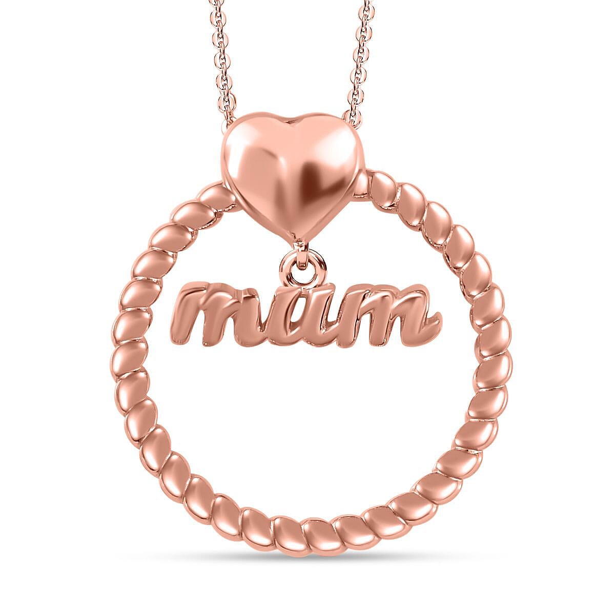 Pendant with Chain (Size 20) in Vermeil RG Sterling Silver  Wt. 6.8 Gms