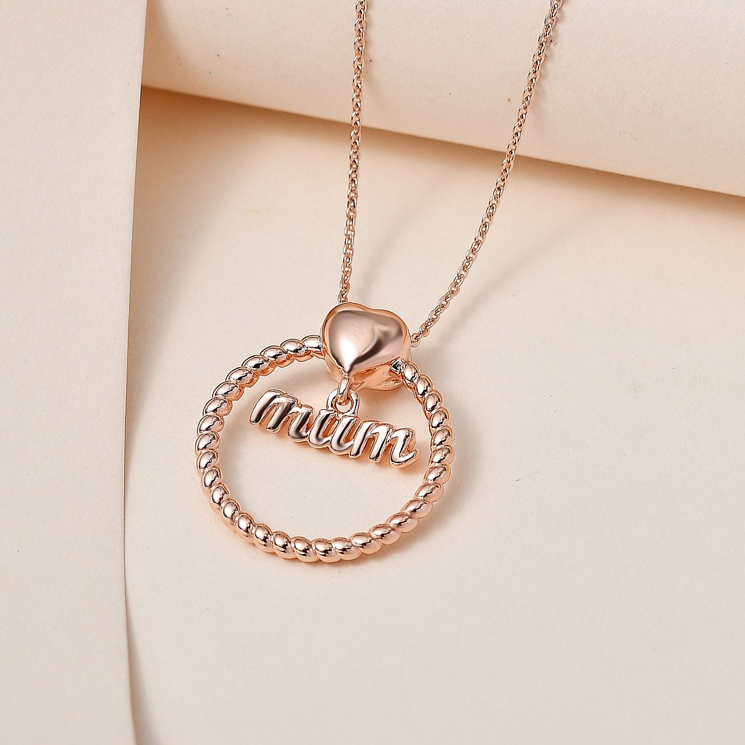 Pendant with Chain (Size 20) in Vermeil RG Sterling Silver  Wt. 6.8 Gms