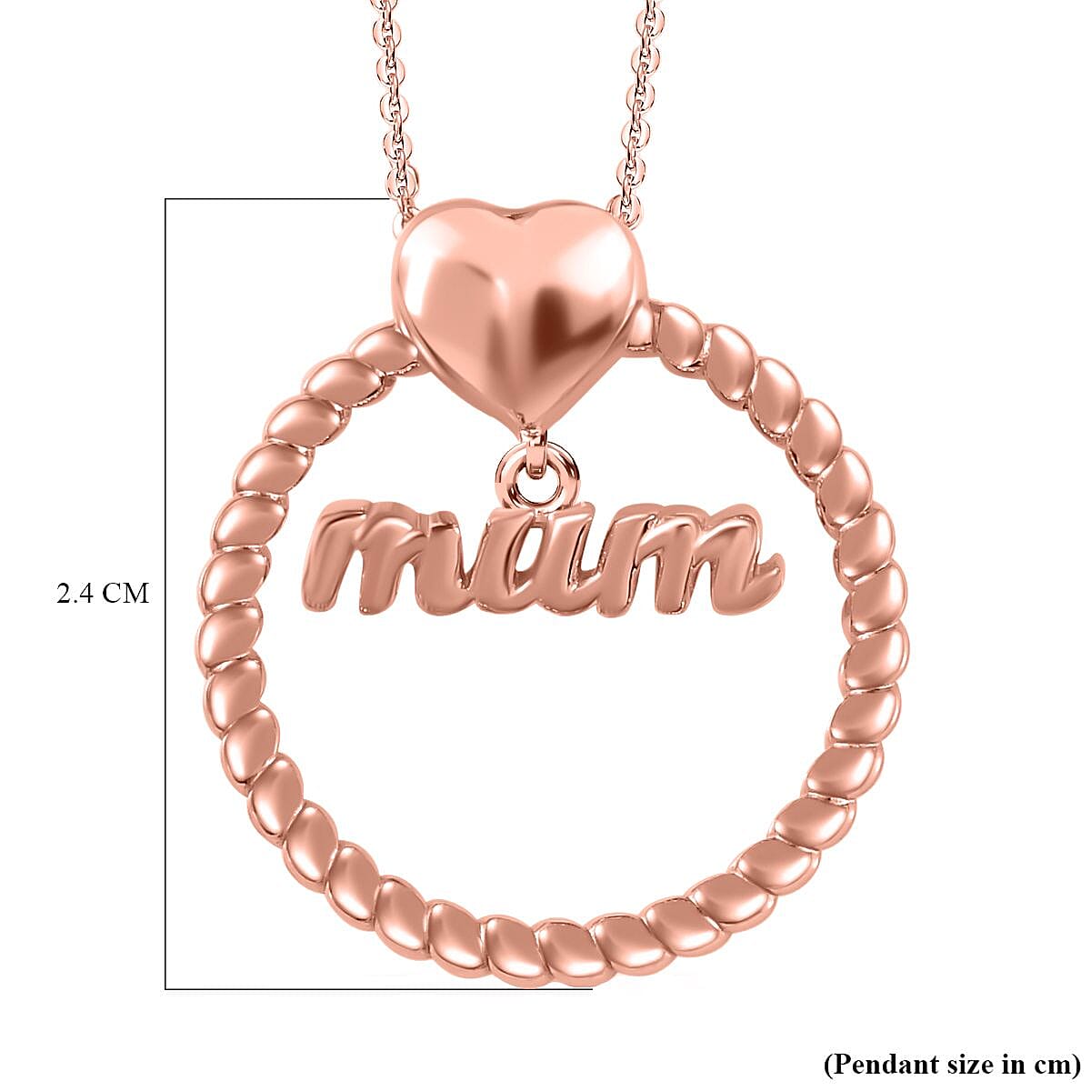 Pendant with Chain (Size 20) in Vermeil RG Sterling Silver  Wt. 6.8 Gms