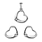 One Time Closeout 2 Piece Set - Diamond Heart Earrings and Pendant