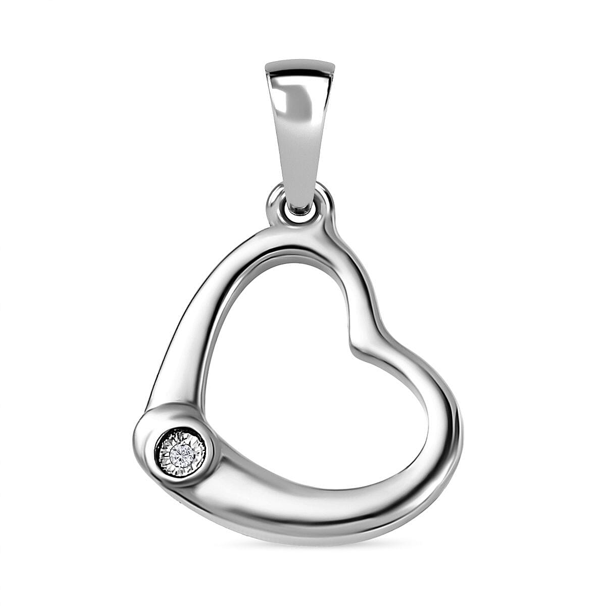  2 Piece Set - Diamond Heart Earrings and Pendant