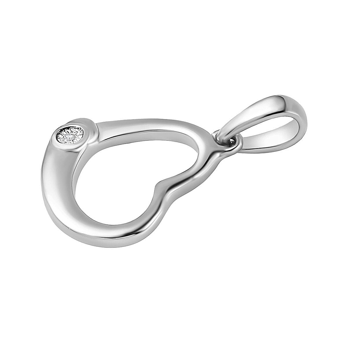  2 Piece Set - Diamond Heart Earrings and Pendant