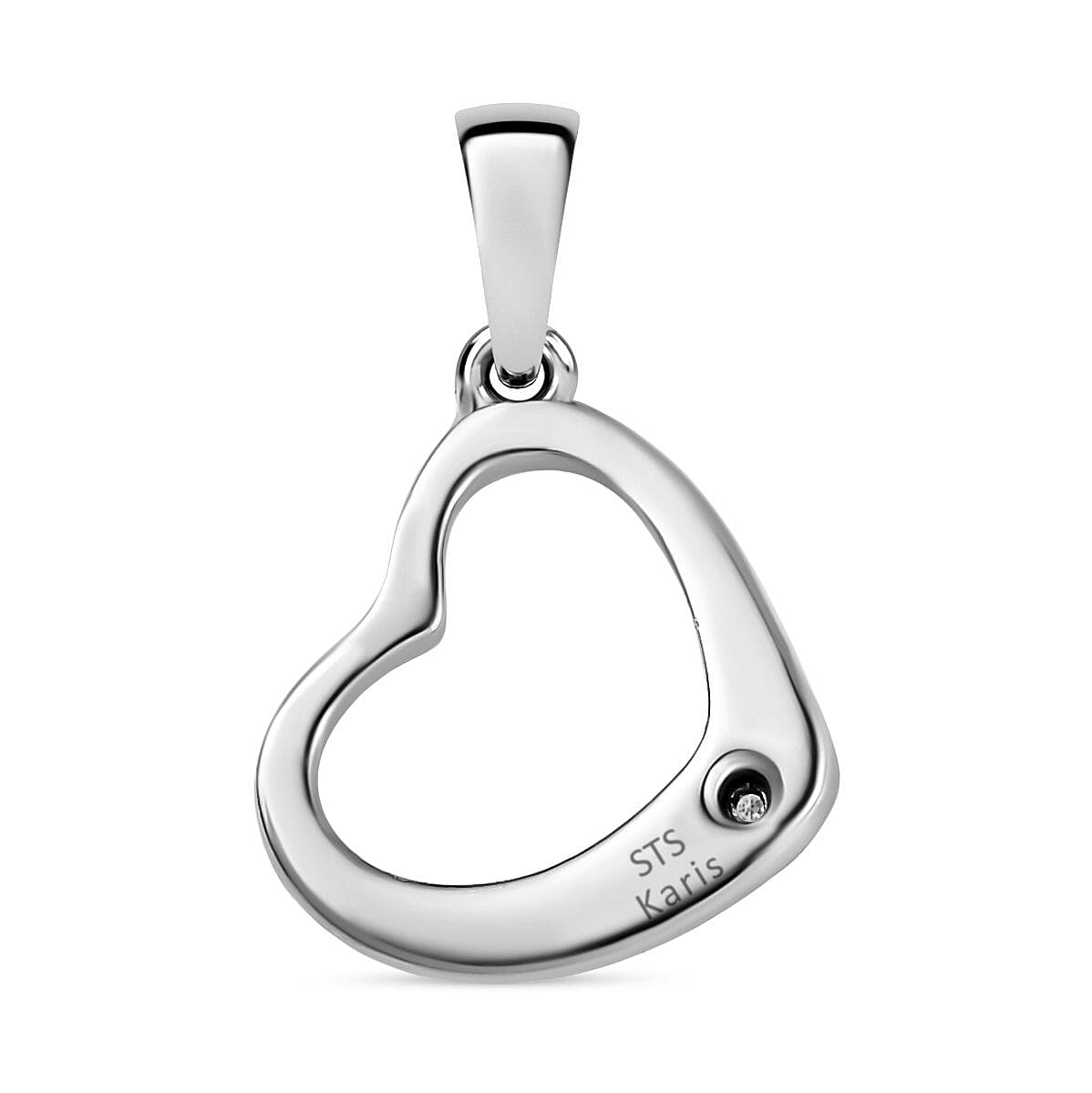  2 Piece Set - Diamond Heart Earrings and Pendant