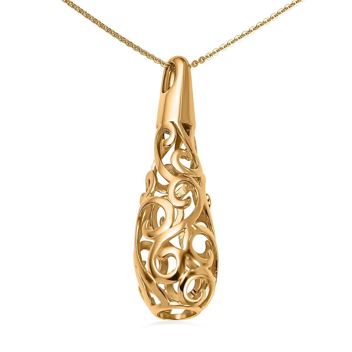 Lucy Q Air Drip Collection Pendant with Chain Size 26 in 18K Vermeil Yellow Gold Plated Sterling Silver Wt. 15.6 Gms 4257716 TJC