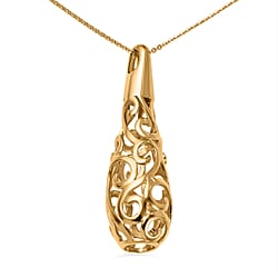 Lucy Q Air Drip Collection - Pendant with Chain (Size 26) in Rhodium Overlay Sterling Silver, Silver Wt. 15.60 Gms