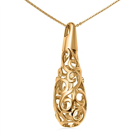Lucy Q Air Drip Collection - Yellow Gold Plated Sterling Silver Pendant with Chain  (Size 18-22-26)