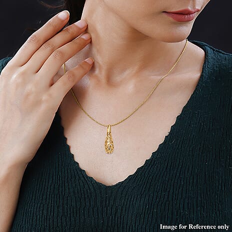 Lucy Q Air Drip Collection - Yellow Gold Plated Sterling Silver Pendant with Chain  (Size 18-22-26)
