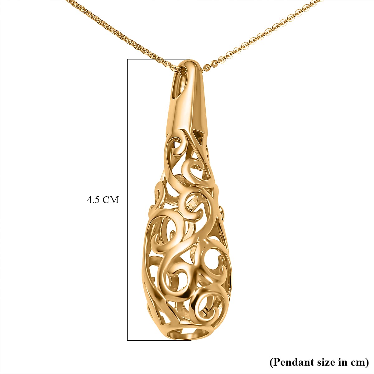 Lucy Q Air Drip Collection - Yellow Gold Plated Sterling Silver Pendant with Chain  (Size 18-22-26)