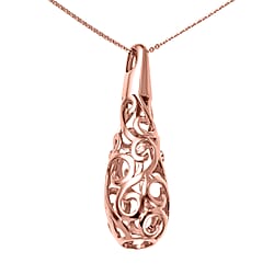 Lucy Q Air Drip Collection - Pendant with Chain (Size 26) in Rhodium Overlay Sterling Silver, Silver Wt. 15.60 Gms
