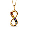 Citrine,  Red Garnet,  Blue Sapphire,  Aquamarine,  Peridot,  African Amethyst,  Salamanca Fire Opal Pendant with Chain (Size 20) in Platinum Overlay Sterling Silver 0.70 ct  Silver Wt. 5.4 Gms  0.800