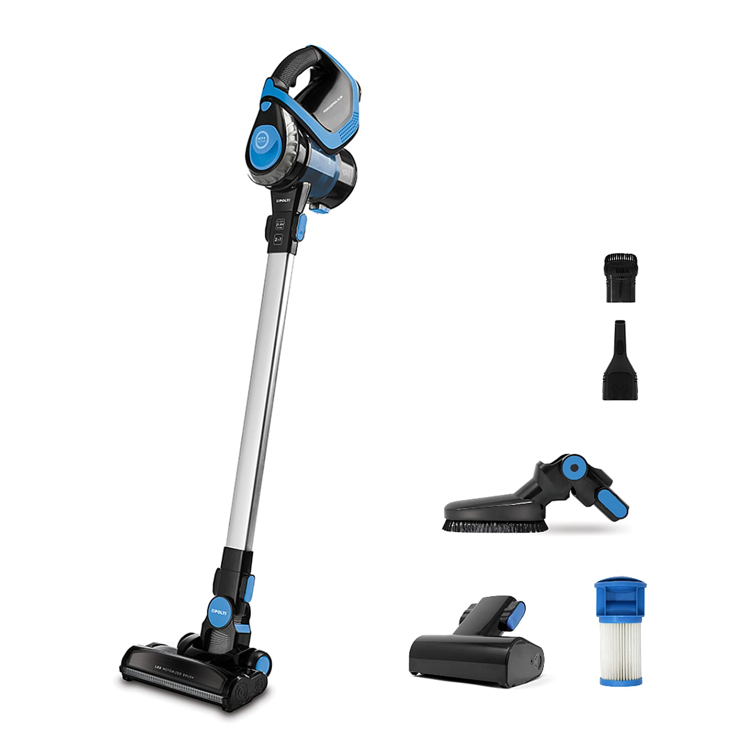 Polti Forzaspire  Slim 2 In 1 Vacuum - Blue, Accessory Kit - Blue