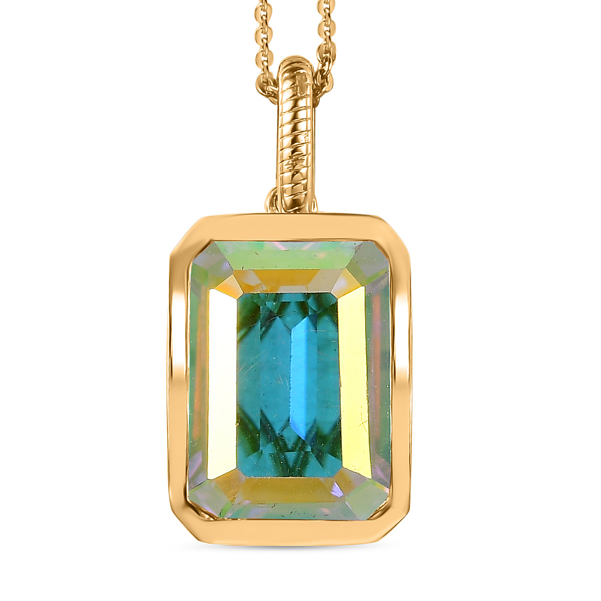 Mercury Mystic Topaz Pendant with Chain (Size 20) in 18K Gold Vermeil Sterling Silver 8.600  Ct.