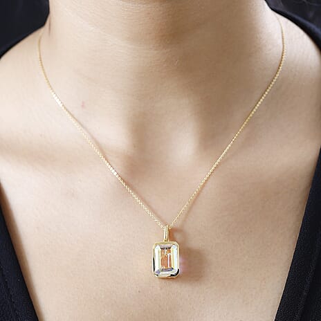 Mercury Mystic Topaz Pendant with Chain (Size 20) in 18K Gold Vermeil Sterling Silver 8.60 Ct.