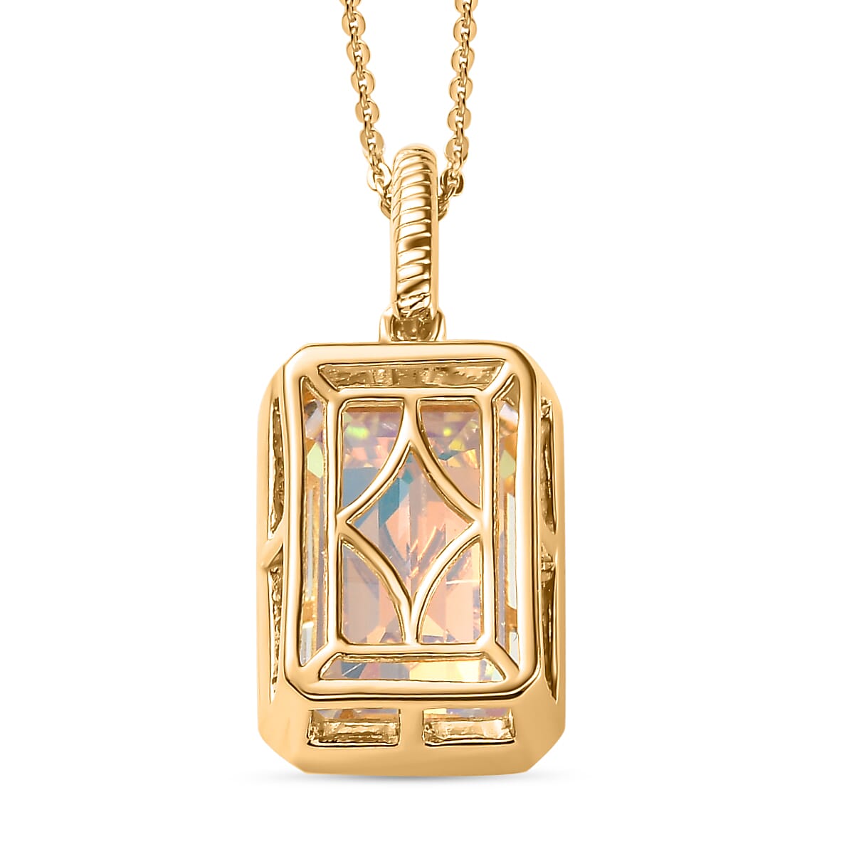 Mercury Mystic Topaz Pendant with Chain (Size 20) in 18K Vermeil Yellow Gold Plated Sterling Silver 8.60 Ct. Mercury Mystic Topaz Pendant with Chain (Size 20) in 18K Vermeil Yellow Gold Plated Sterling Silver 8.60 Ct.