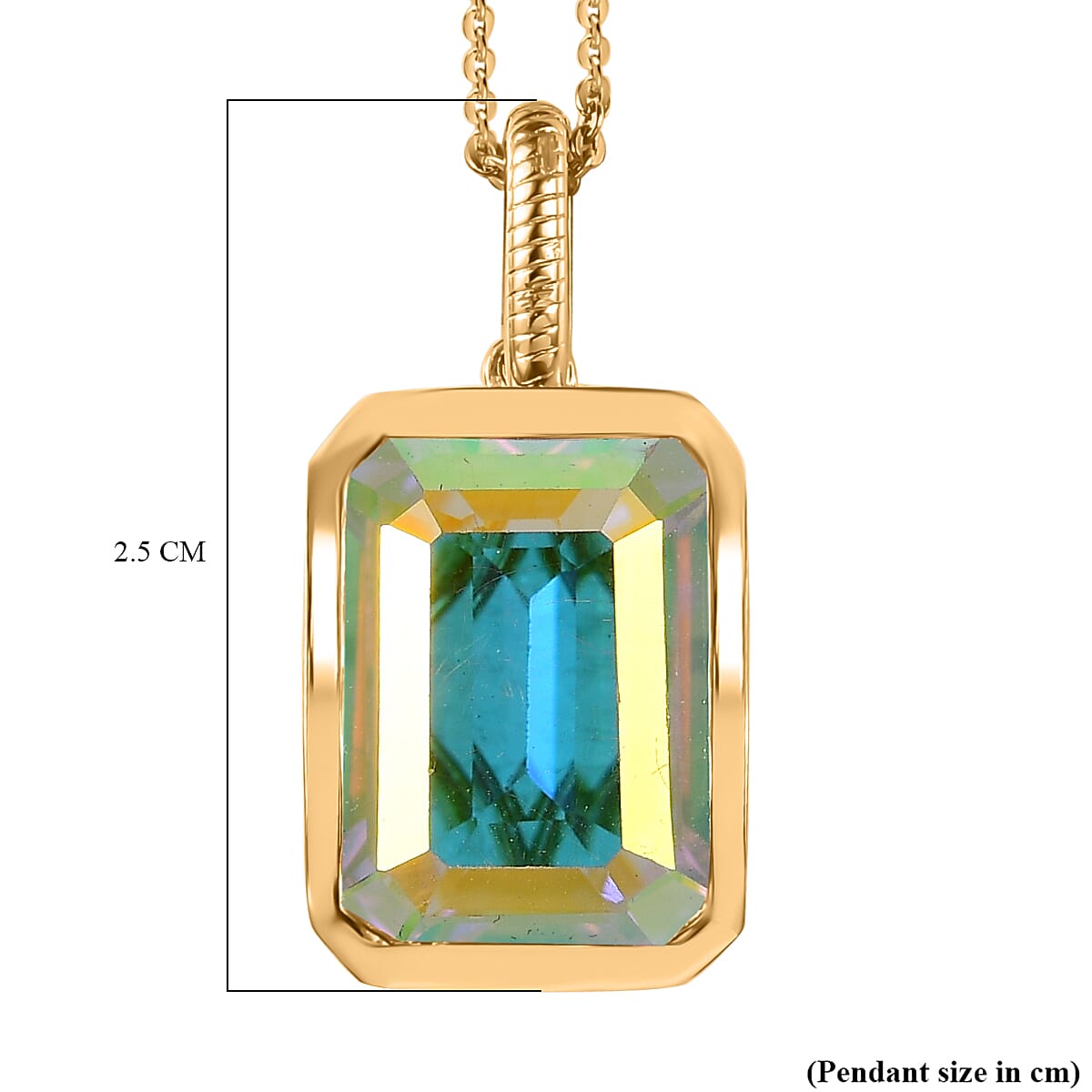 Mercury Mystic Topaz Pendant with Chain (Size 20) in 18K Vermeil Yellow Gold Plated Sterling Silver 8.60 Ct. Mercury Mystic Topaz Pendant with Chain (Size 20) in 18K Vermeil Yellow Gold Plated Sterling Silver 8.60 Ct.