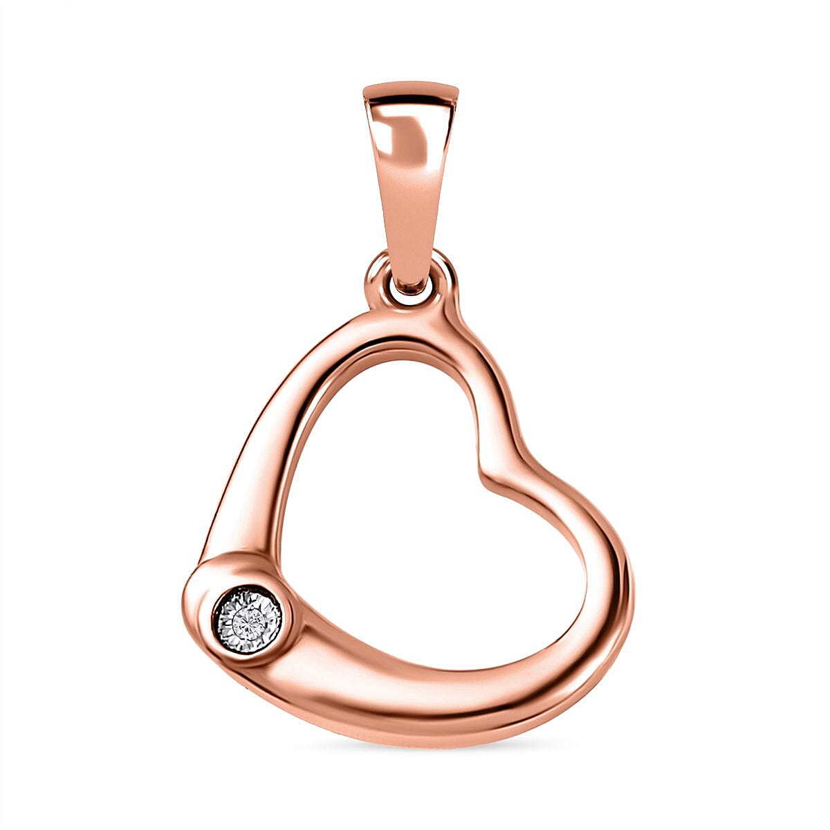 One Time Closeout 2 Piece Set - Diamond Heart Earrings and Pendant