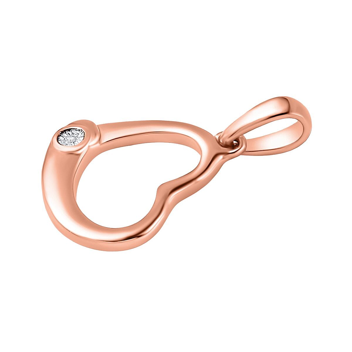 One Time Closeout 2 Piece Set - Diamond Heart Earrings and Pendant