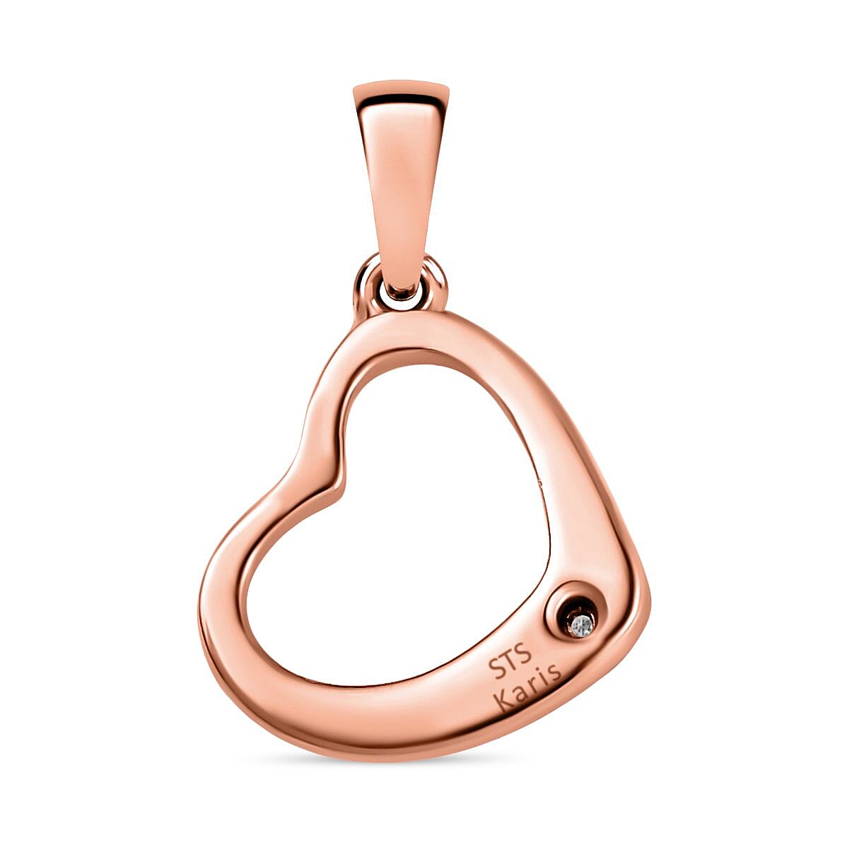 One Time Closeout 2 Piece Set - Diamond Heart Earrings and Pendant