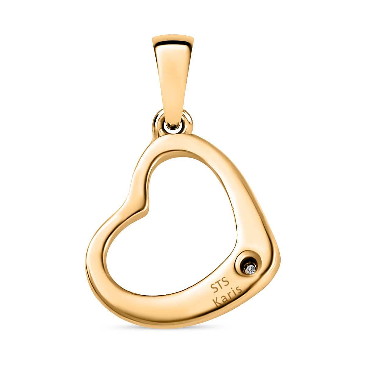 One Time Closeout 2 Piece Set - Diamond Heart Earrings and Pendant