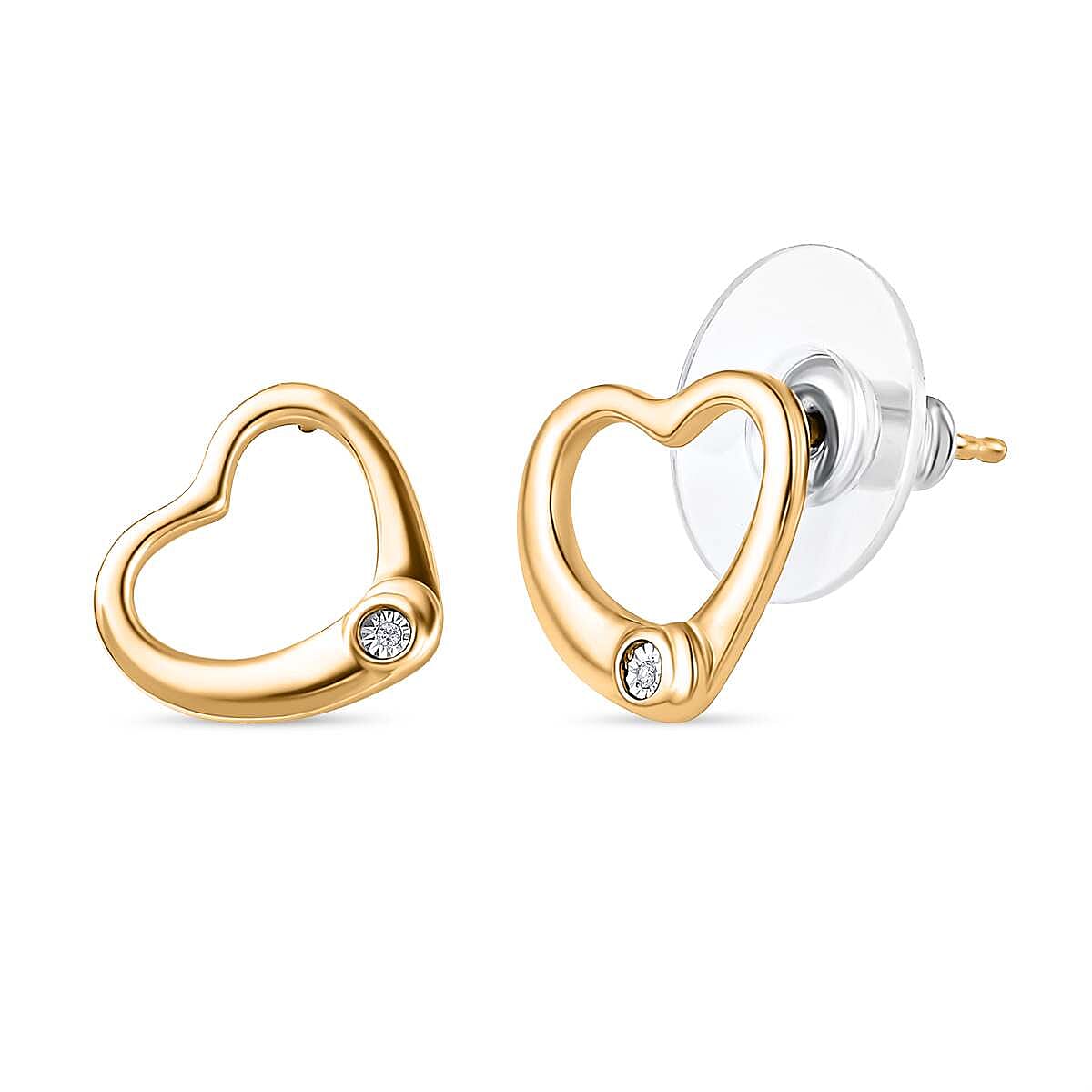 One Time Closeout 2 Piece Set - Diamond Heart Earrings and Pendant