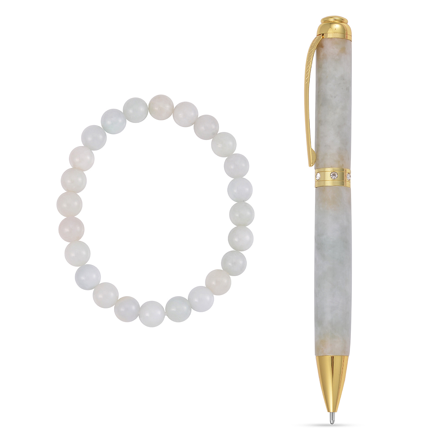 Exclusive Edition - 100% Natural Jadeite Jade Carved Pen and Bracelet (Adjustable) 291.60 Carat