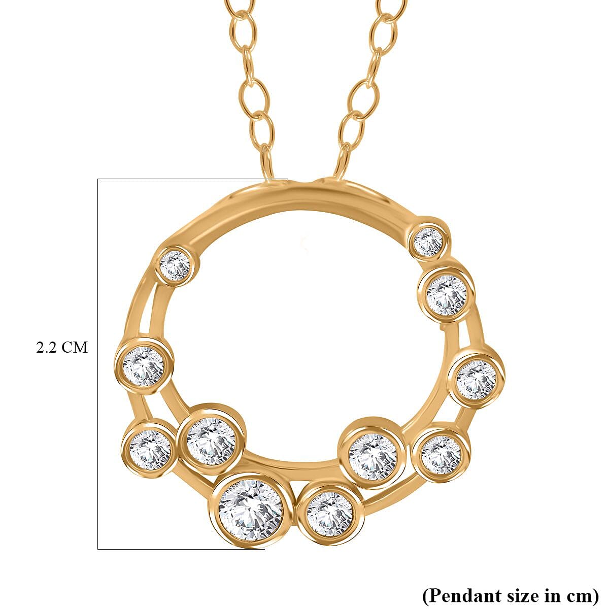 Designer Inspired - Moissanite Bubble Necklace (Size 20) in 18K Yellow Vermeil Sterling Silver