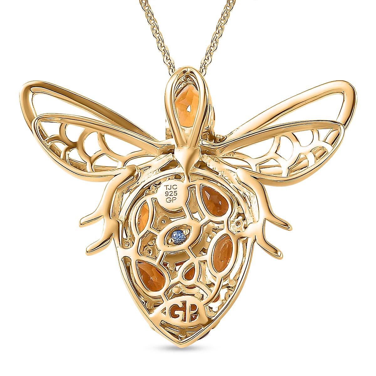 GP Italian Garden Collection - Serra Gaucha Citrine & Multi Gemstones Pendant with Chain (Size 20) in 18K Vermeil Yellow Gold Plated Sterling Silver 4.40 Ct