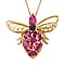 GP Italian Garden Collection - African Ruby & Multi Gemstone Pendant with Chain (Size 20) in 18K Vermeil YG Plated Sterling Silver 4.40 Ct, Silver Wt. 8.6 GM