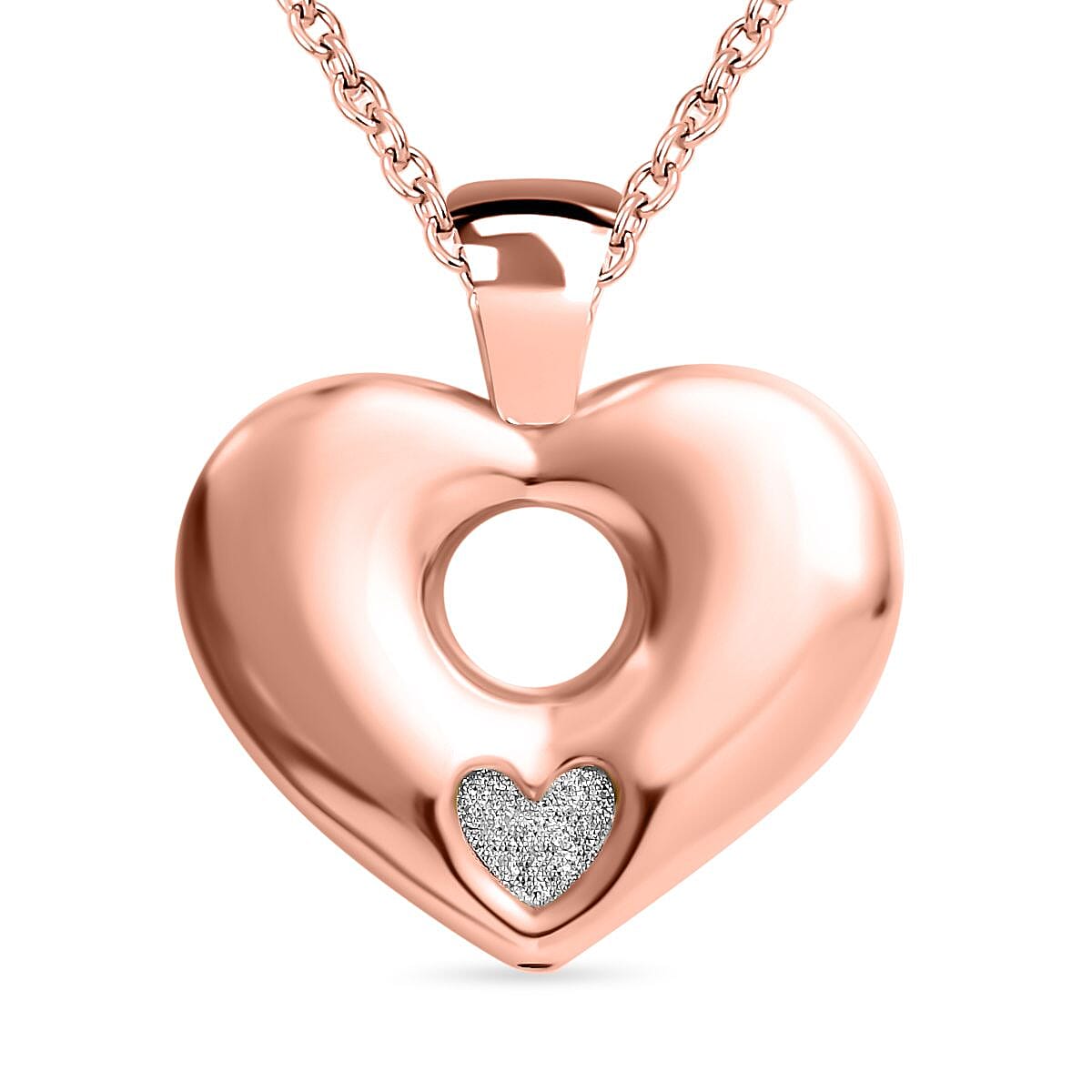 Rose Gold Locket newest w/ Heart Plate and Stardust