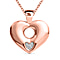 One time Closeout Stardust Heart Pendant in Sterling Silver with Stainless Steel Chain (Size 20) - Rose Gold Overlay