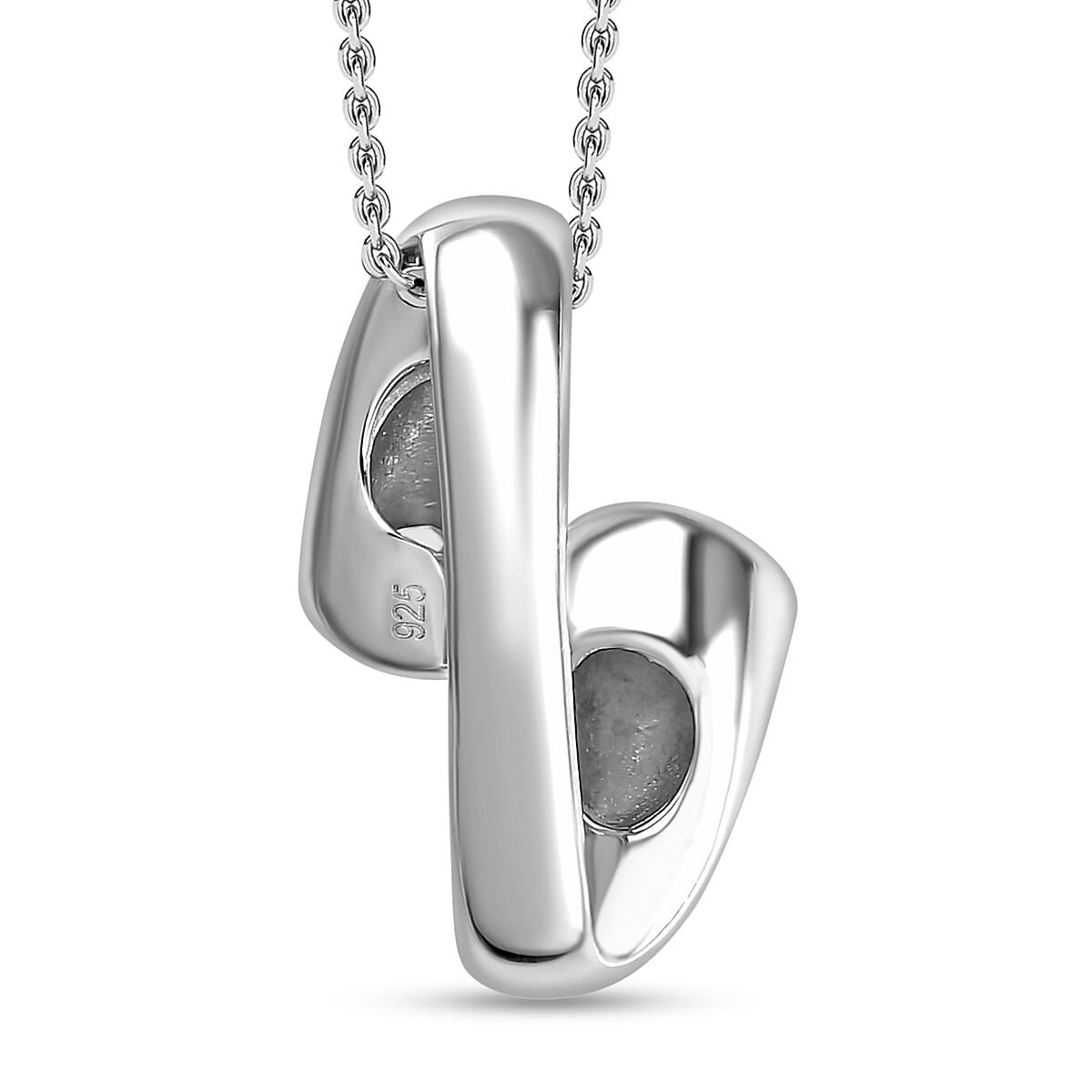 Moissanite Pendant with Chain (Size 20) in Platinum Overlay Sterling Silver 1.12 Ct, Silver  Wt. 7.57 Gms