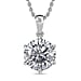 Moissanite Solitaire Pendant with Chain (Size 20) in Platinum Overlay Sterling Silver Wt. 5.4 Gms  5.700  Ct.