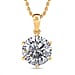 Moissanite Solitaire Pendant with Chain (Size 20) in Platinum Overlay Sterling Silver Wt. 5.4 Gms  5.700  Ct.