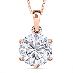 Moissanite Solitaire Pendant with Chain (Size 20) in Sterling Silver