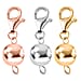 Set of 3 Magnetic Lock with Lobster Clasp in Sterling Silver